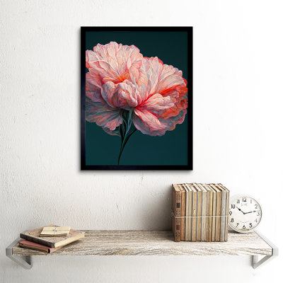 Single Stem Pink Carnation Abstract Flower - Single Picture Frame Print
