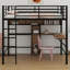Lit mezzanine avec bureau en L et tablettes