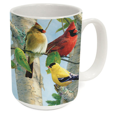 Oiseaux de chant préférés 15 oz. Tasse décorative en céramique