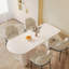Ensemble de table de salle à manger 70,86 "moderne rectangulaire blanc crème avec 4 chaises pour la cuisine, le bar et le salon-609998222-629389924