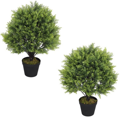 Faux plantes de cèdre 2 pièces vertes