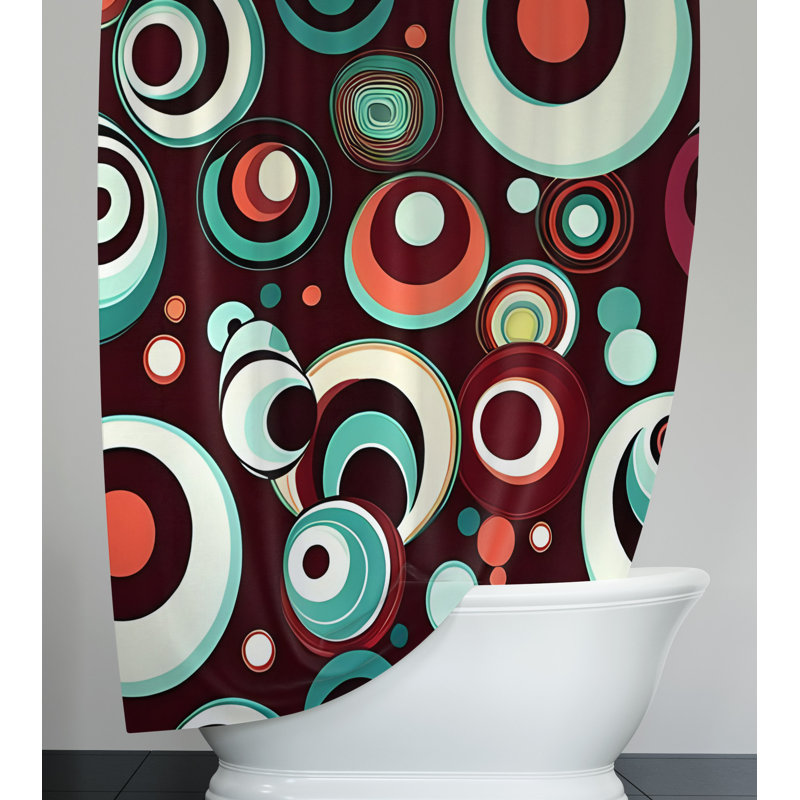 Rideau de douche Cristine, H 83 po x l 70 po, Burgundy/Teal
