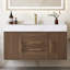 Ensemble de meuble-lavabo mural 39,4 po avec surface en noyer fritté et lavabo encastré en céramique-1489035114-1489035112