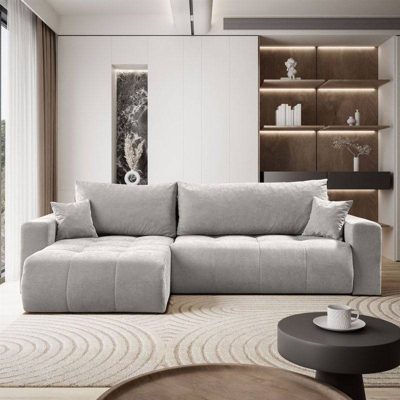 Ranika 3 - Piece Corner Sofa, Light grey