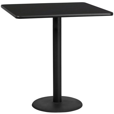 Jack Square Laminate Table Top with Round Table Height Base
