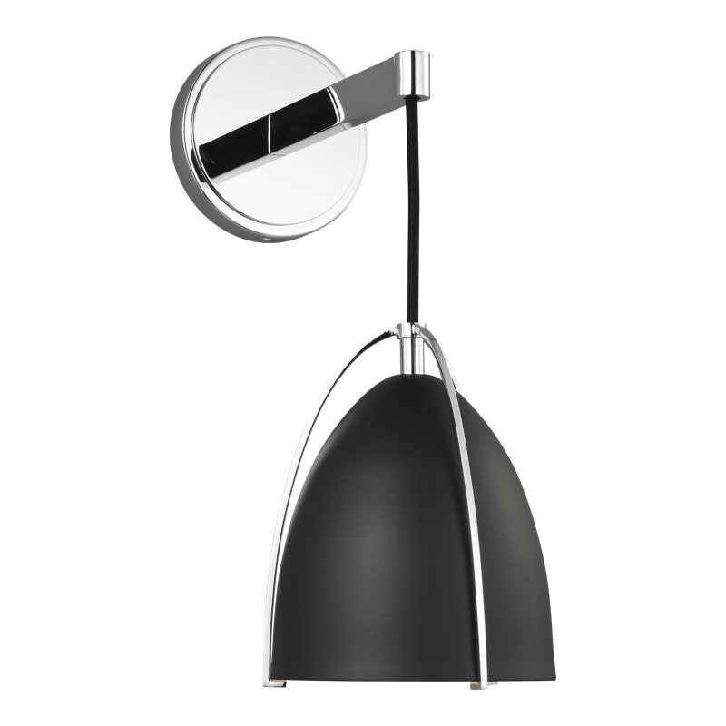 Norman 1 - Light Bath Sconce, Chrome, No, Steel Midnight Black 
