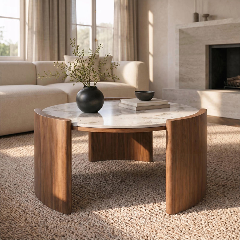 Table basse Modern Modern, White / Walnut