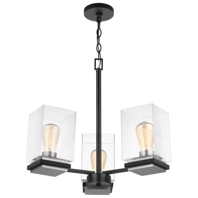 Dubberly 3 - Light Dimmable Sputnik Modern Linear Chandelier