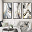 «Abstract Geode Marble Waves Grey», 3 pièces sur toile-611498196-611498197