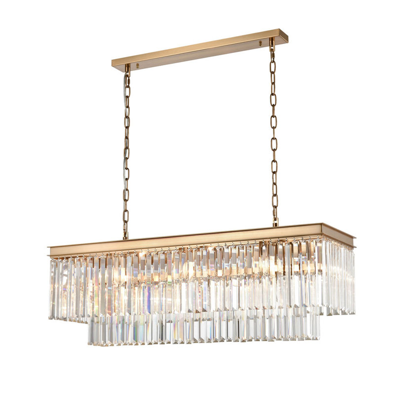 Abishan 11 - Light Brass Crystal Pendant