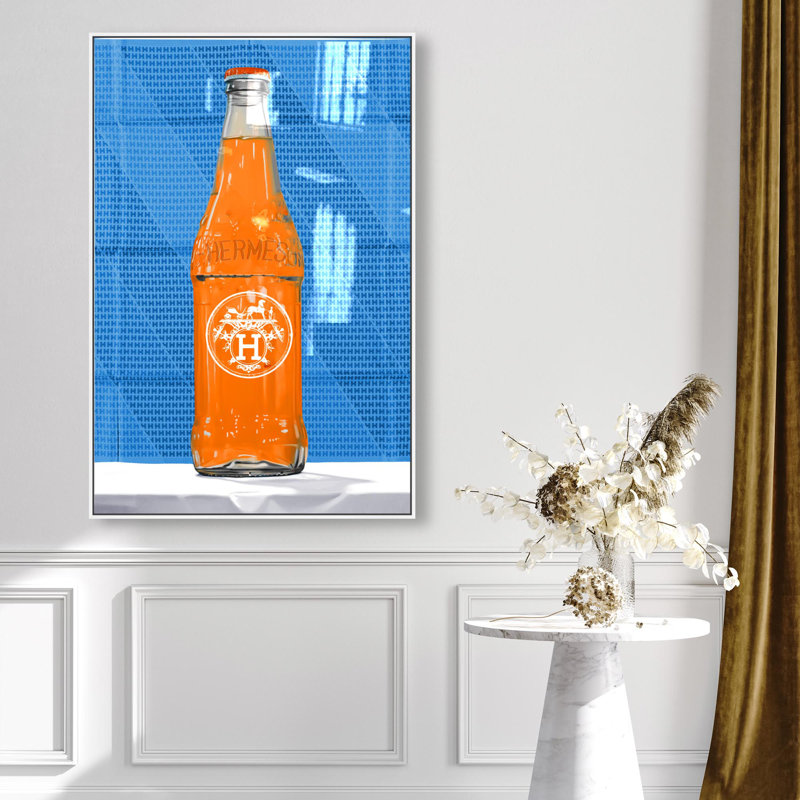 Oliver Gal Vibrant Orange Revival Fashion and Glam - Hand-Applied Glass Coat Framed Canvas Art, 45" H x 30" W, Silver