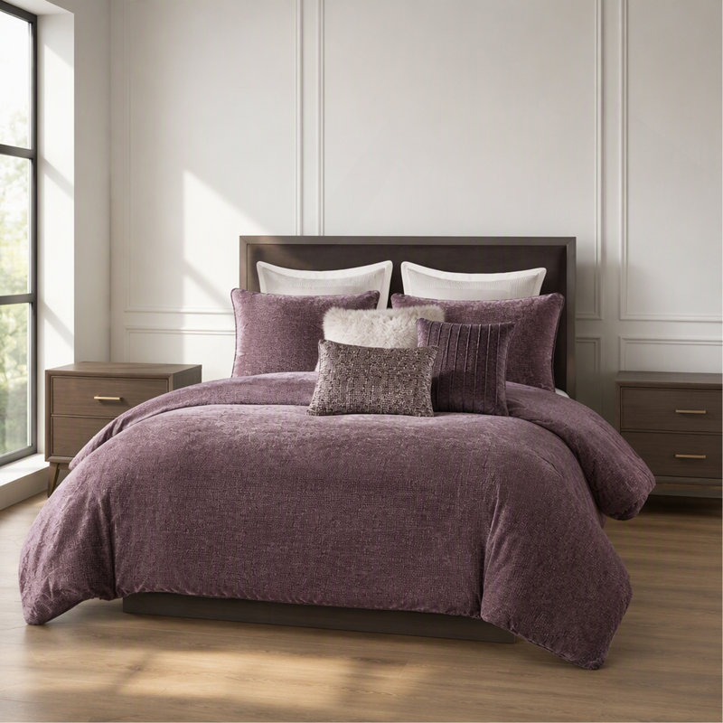 9-Piece King Comforter Set,Mauve