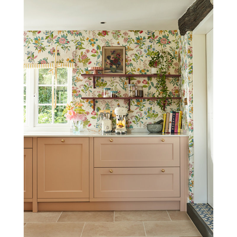 Woodland Floral Wallpaper, Peridot/Ruby/Pearl