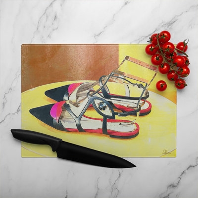 Pionty Shoes Glass Chopping Board