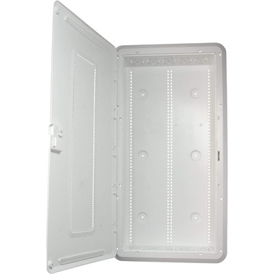 On-Q 30-inch Wi-Fi Ready Structured Media Plastic Enclosure with Trim Ring and Hinged Door