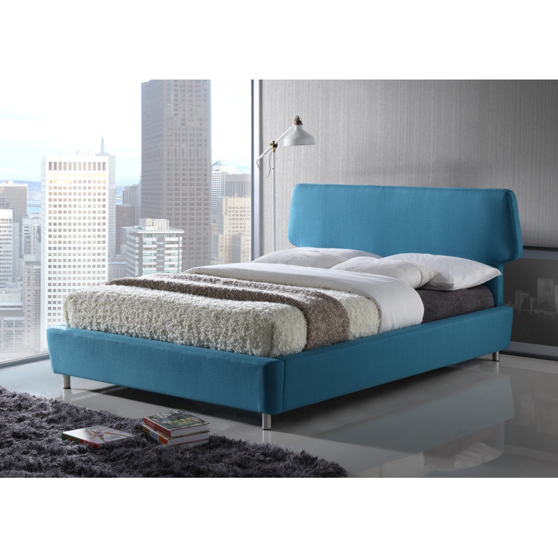 Fombellida Upholstered Bed, Double (4'6), Blue