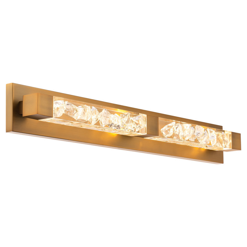 Modern 34-Inch Aged Brass Dimmable LED Vanity Light