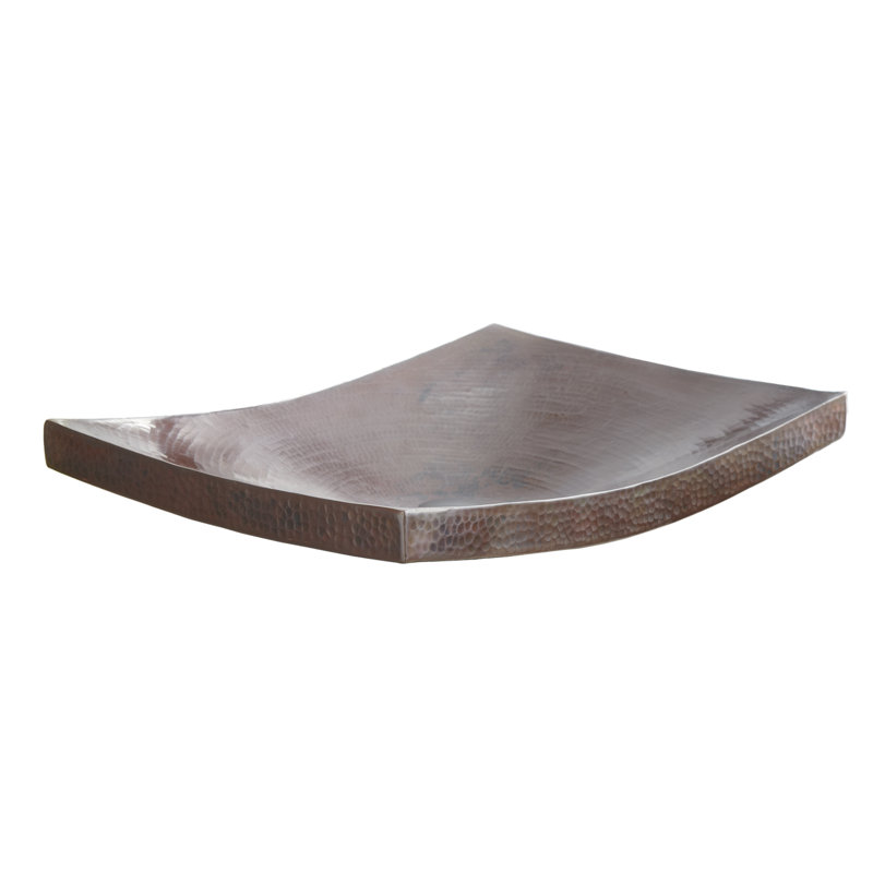 Maestro Kohani Hand Hammered Rectangular Vessel Bathroom Sink, Antique Copper