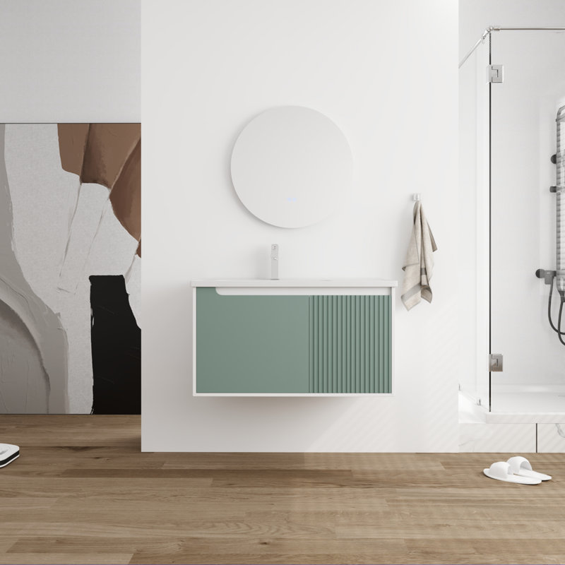 Ensemble de meuble-lavabo simple 35,94 po avec plateau en céramique Djordi