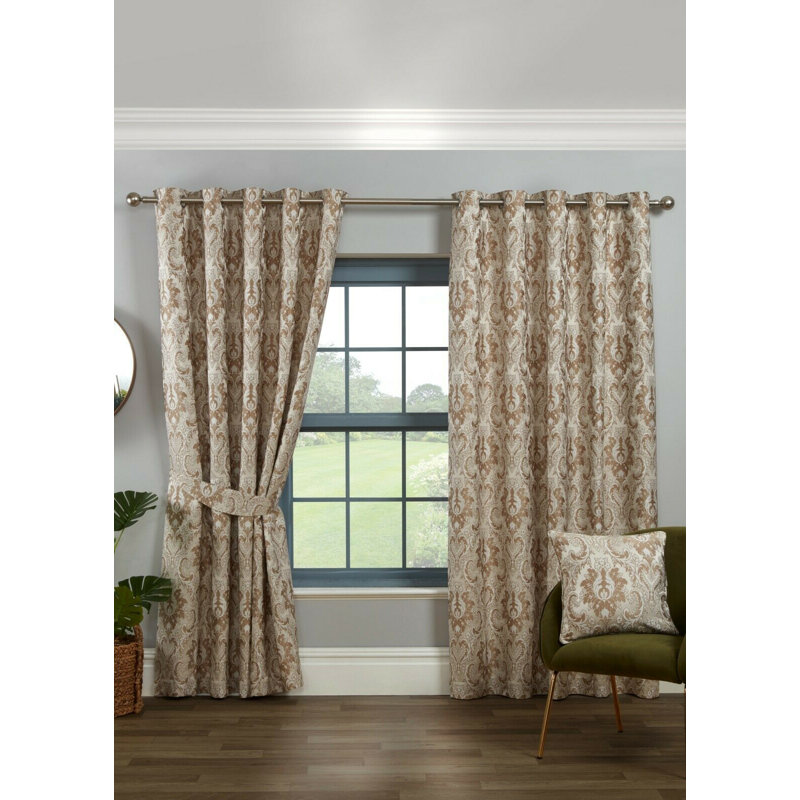 Jayvion Room Darkening Curtain Pair, Latte, Width 229 x Drop 183cm