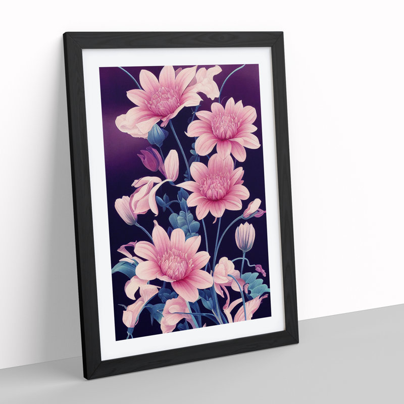 Spectacular Flowers - Single Picture Frame Painting, Black, 64cm H x 46cm W x 2cm D