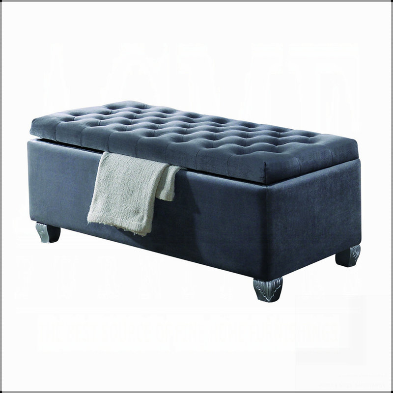 Banc en tissu gris Rebekah avec rangement