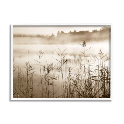 bb-135-Framed " Sepia Foggy Lake VIew " Print