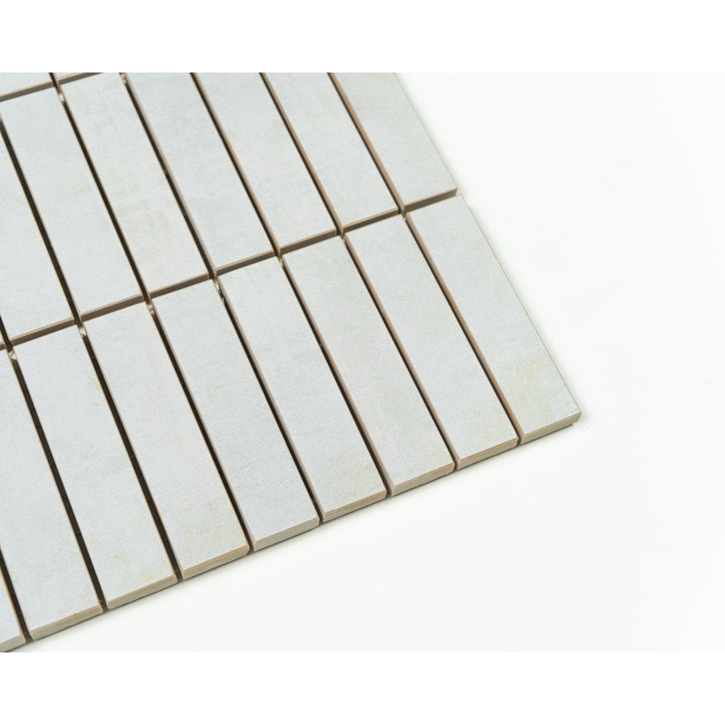 Carreau de mosaïque en porcelaine 1x4 Loft Moderne Ice (11 tuiles par boîte), Gris