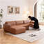 Canapé modulaire 105 po, canapé désossé, canapé compressé, amovible et lavable, housse de canapé remplaçable, tissu d'ameublement texturé tissé moderne, conception convertible en forme de L pour le salon