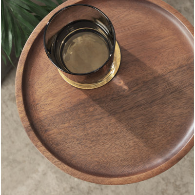 Armengol Solid Wood Tray Top End Table
