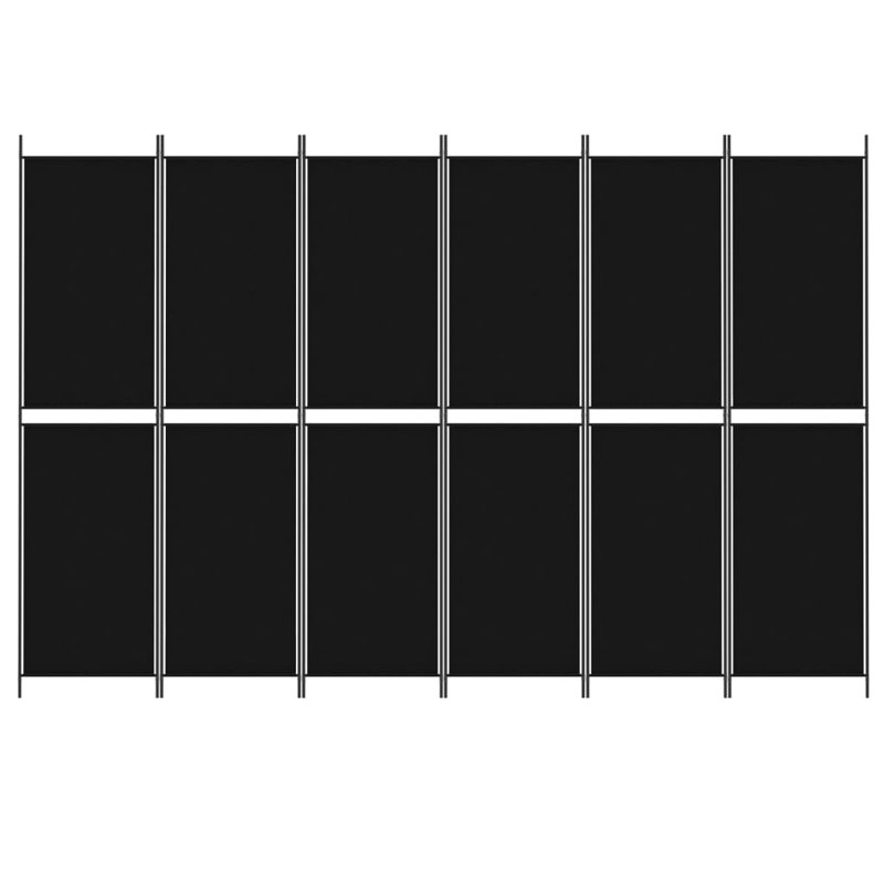 Cloison pliante Rikkea, Noir, 6, H 78,7 po x l 118,1 po