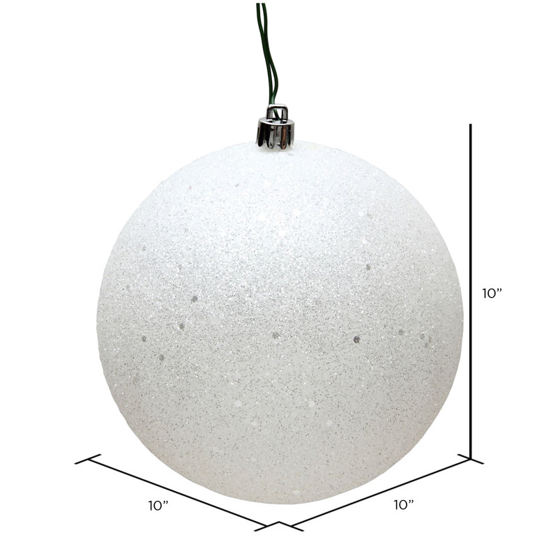 Décoration de boule décorative des Fêtes, Paillettes blanches, H 10 po x l 10 po x P 10 po