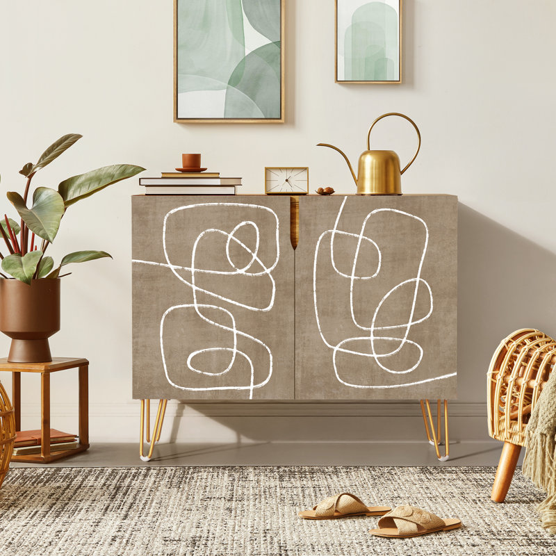 35'' Sideboard, Pastel Line Brown