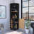 Audra Corner Bar Cabinet Six Built-in Wine Rack, Two Shelves, Four Shelves With Door Macadamia / -67844506