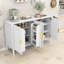 Buffet moderne à rayures avec crochets latéraux, tablettes réglables et supports cachés à l'arrière-58695812
