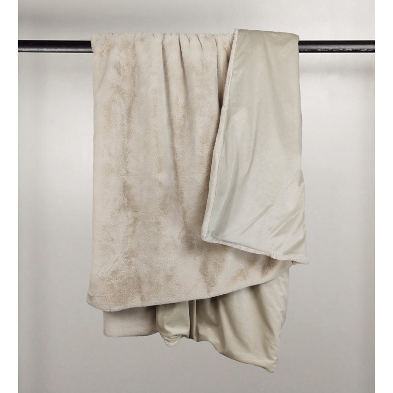 Marilynn Faux Fur Throw Blanket, Cream