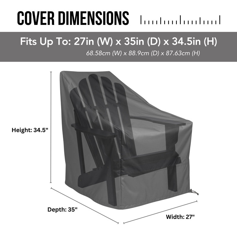 Housse pour chaise de patio Adirondack Brent, Noir, noir, noir, noir