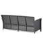 Chaise de patio 3 places avec structure en acier, coussin, confort de cour arrière, gris / argent 
