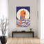 Pumpkin Head Moonlit Night Whimsical Abstract Contemporary Autumn Landscape Wall Art Print 1 Piece Wrapped Canvas Wall Art-1601050141
