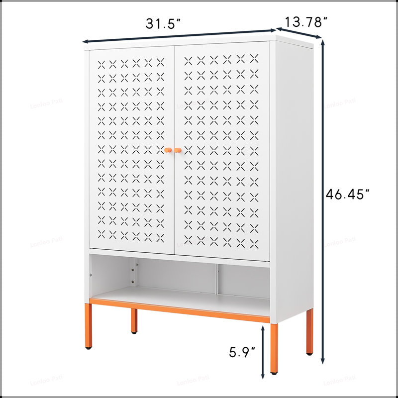 Versatile Double Door Shoe Cabinet with Innovative Design for Optimal Storage and Modern Aesthetic, White
