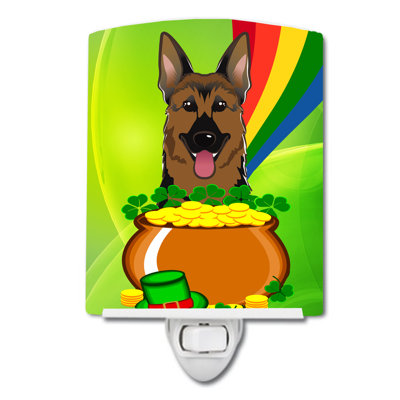 Luminaire de nuit en céramique jack terrier St. Patrick's Day