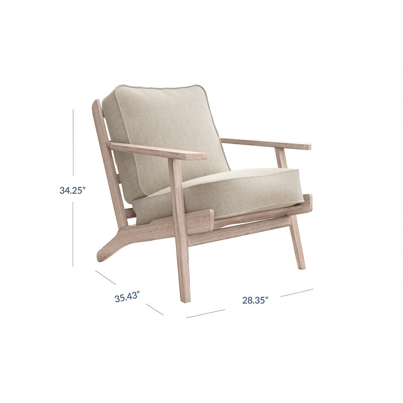 Dez 28.35" W Linen Armchair Upholstered, Natural