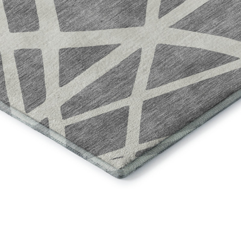 Tapis géométrique de qualité supérieure lavable à la machine Cossette AMF1040, Rectangle 10 pi x 14 pi