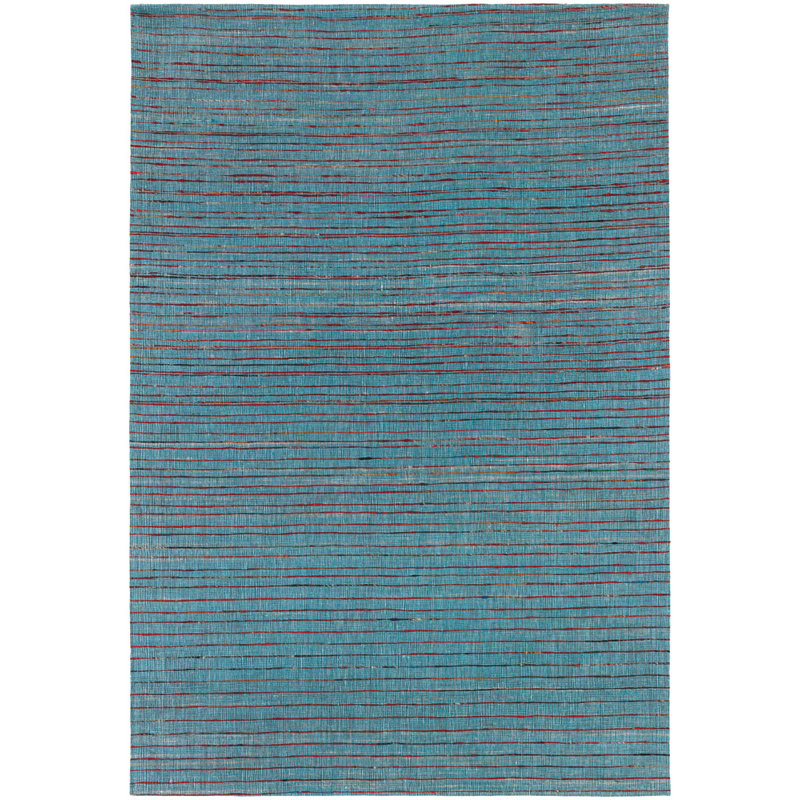Tapis bleu area dhurrie Cabarley, Rectangle 5 pi x 7 pi 6 po