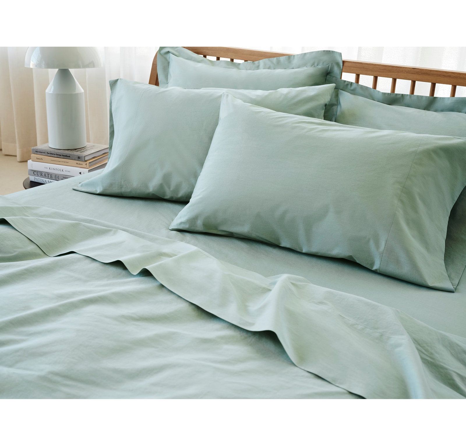 Refined Organic Percale - Set of 2, Standard Pillowcase, Seafoam