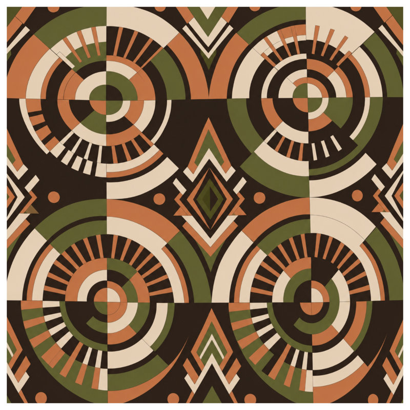 Coussins décoratifs circulaires à motif géométrique double face, 26 x 26 inches
