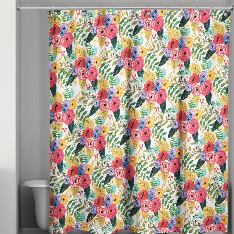 Rideau de douche simple floral Anglers Park