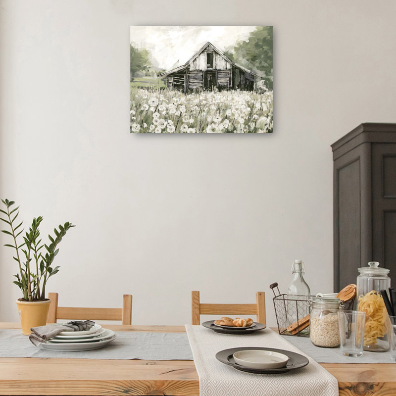 Dandelion Barn by Studio Arts Canvas Art Print, 42" H x 56" W, Wrapped Canvas