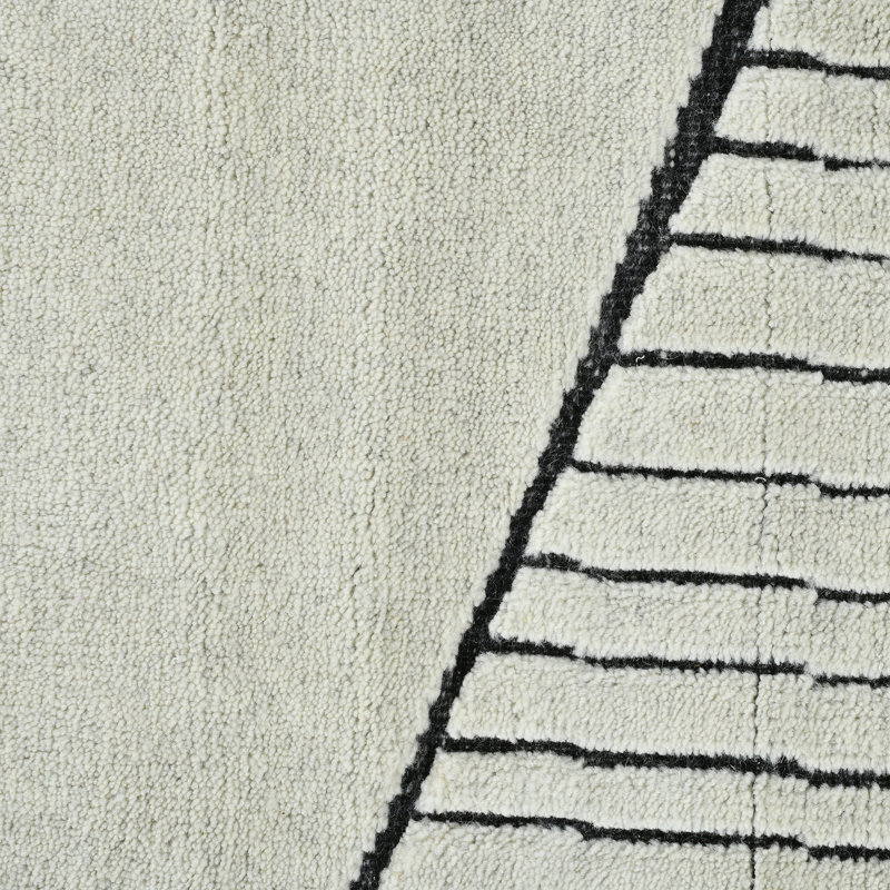 Arlington Moraccan Ivory Hand-Knotted Area Rug, Rectangle 2' x 3'