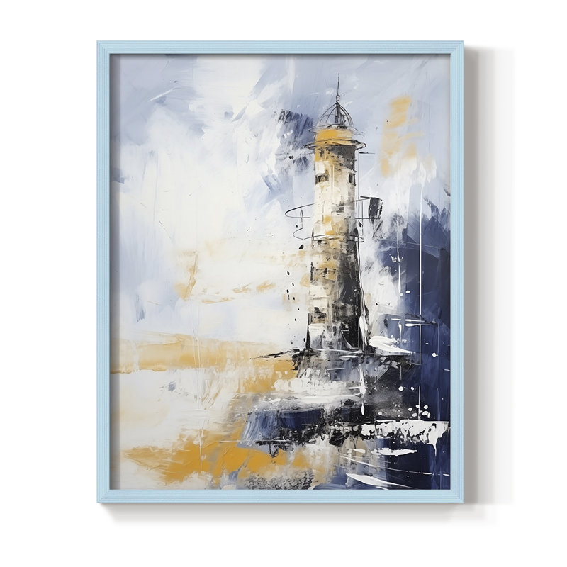 «NAUTICAL Series», impression encadrée en bois massif, Bleu, H 15 po x l 12 po